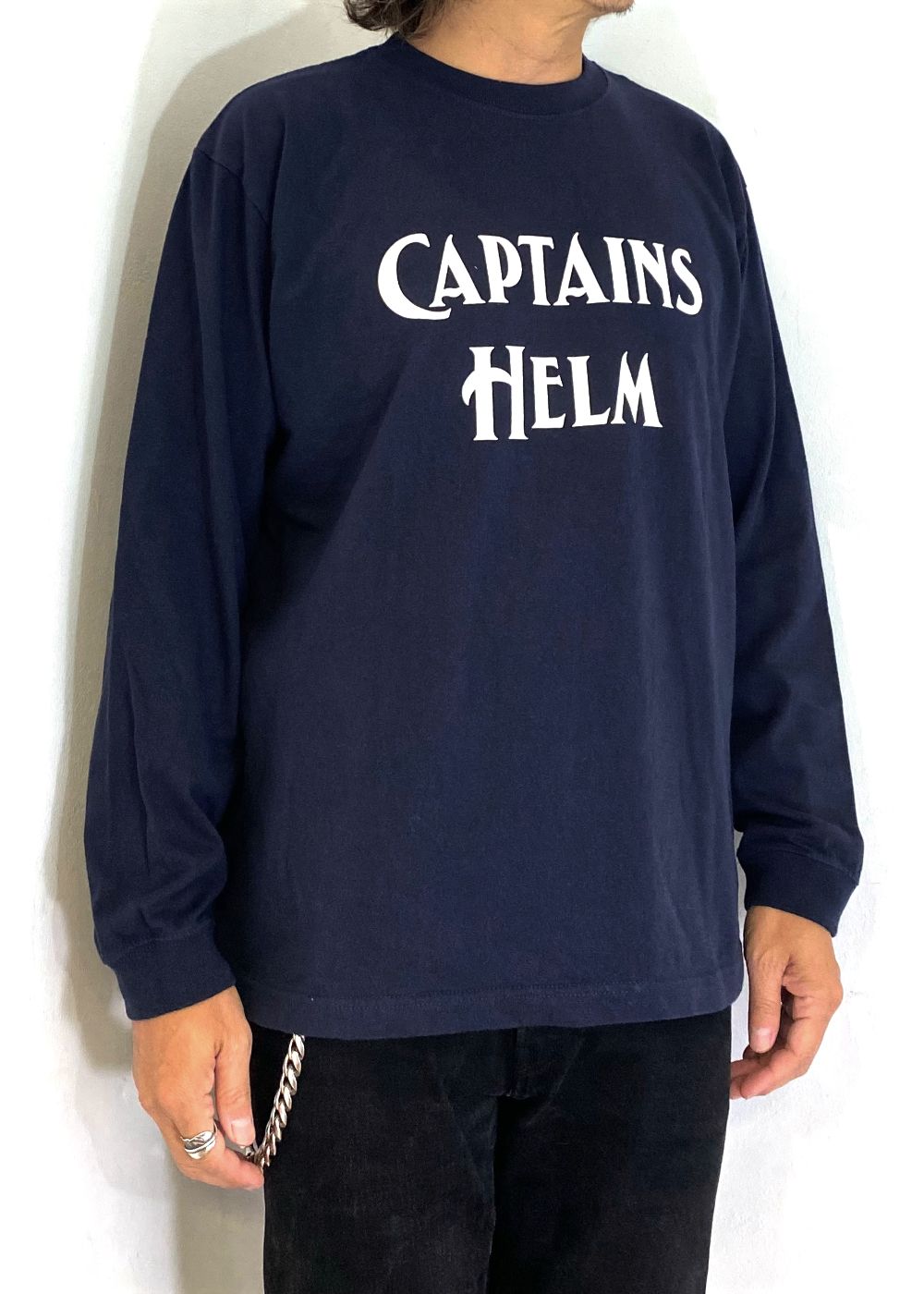 CLASSIC LOGO LS TEE (NAVY) / ロゴ プリント ロンT