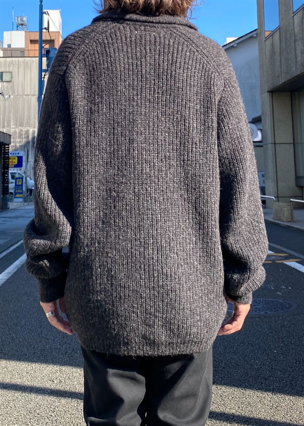 Baby Alpaca Wool Shawl Collar Knit Cardigan (CGR) / アルパカ ウール ショールカラー ニット カーディガン