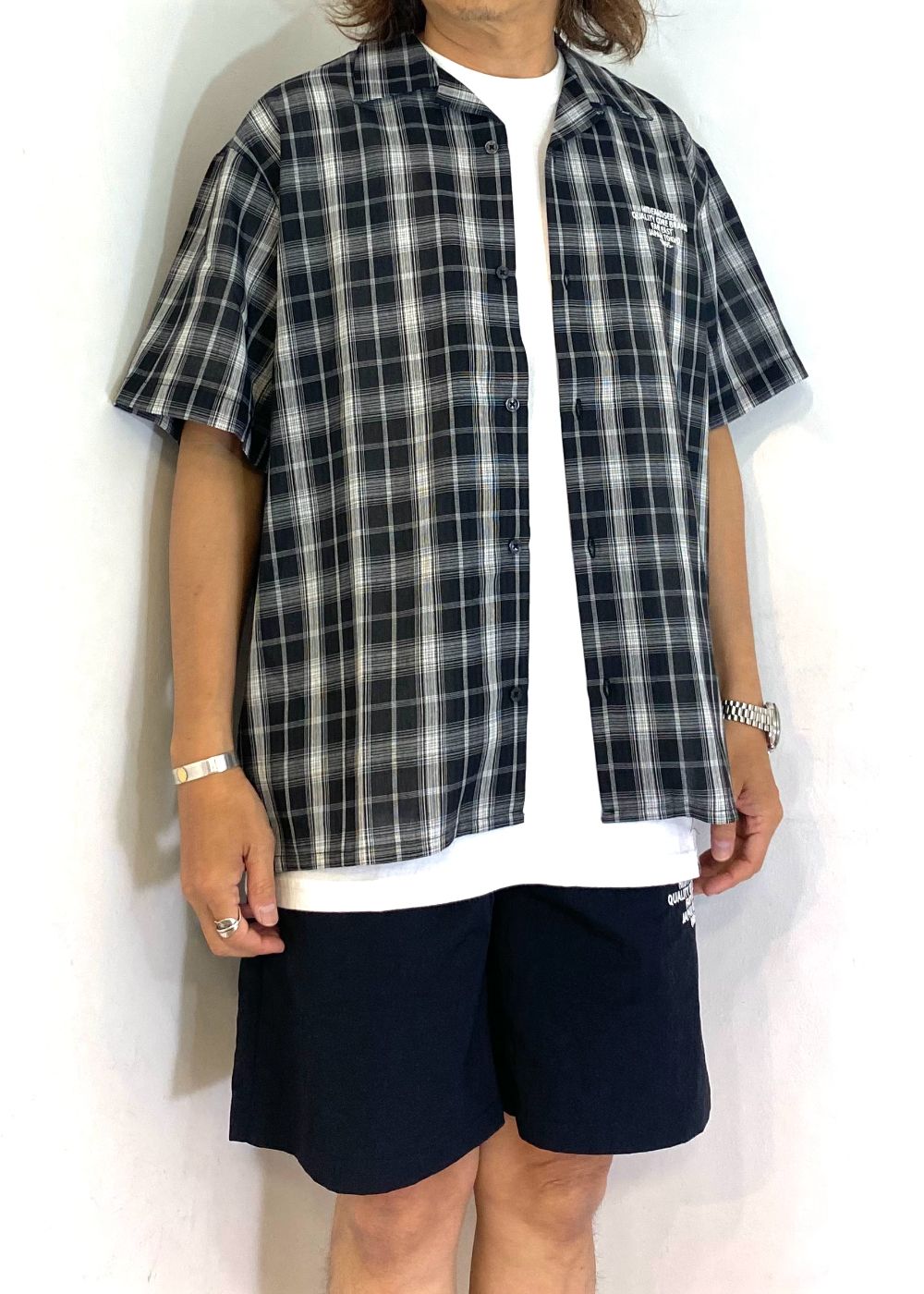 Check S/S Shirt (BLACK) / チェック シャツ