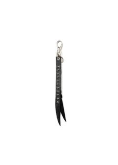 STUDS & KNITTING LEATHER SHORT KEY RING ＜TYPE B＞ (BLACK) / スタッズ レザー キーリング