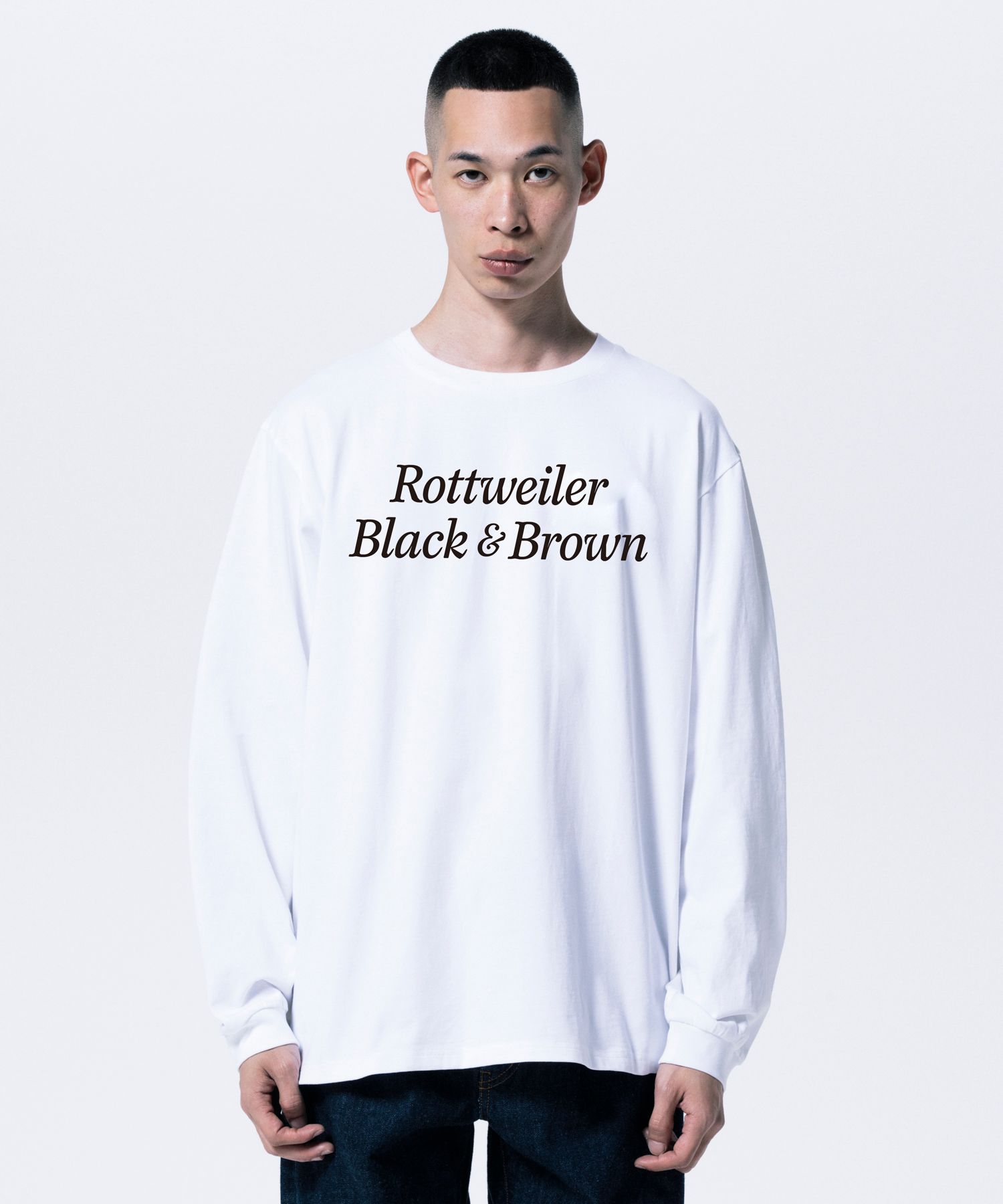 R9 B&B LS TEE (WHITE) /  オリジナル ロゴプリント ロングスリーブ Tシャツ