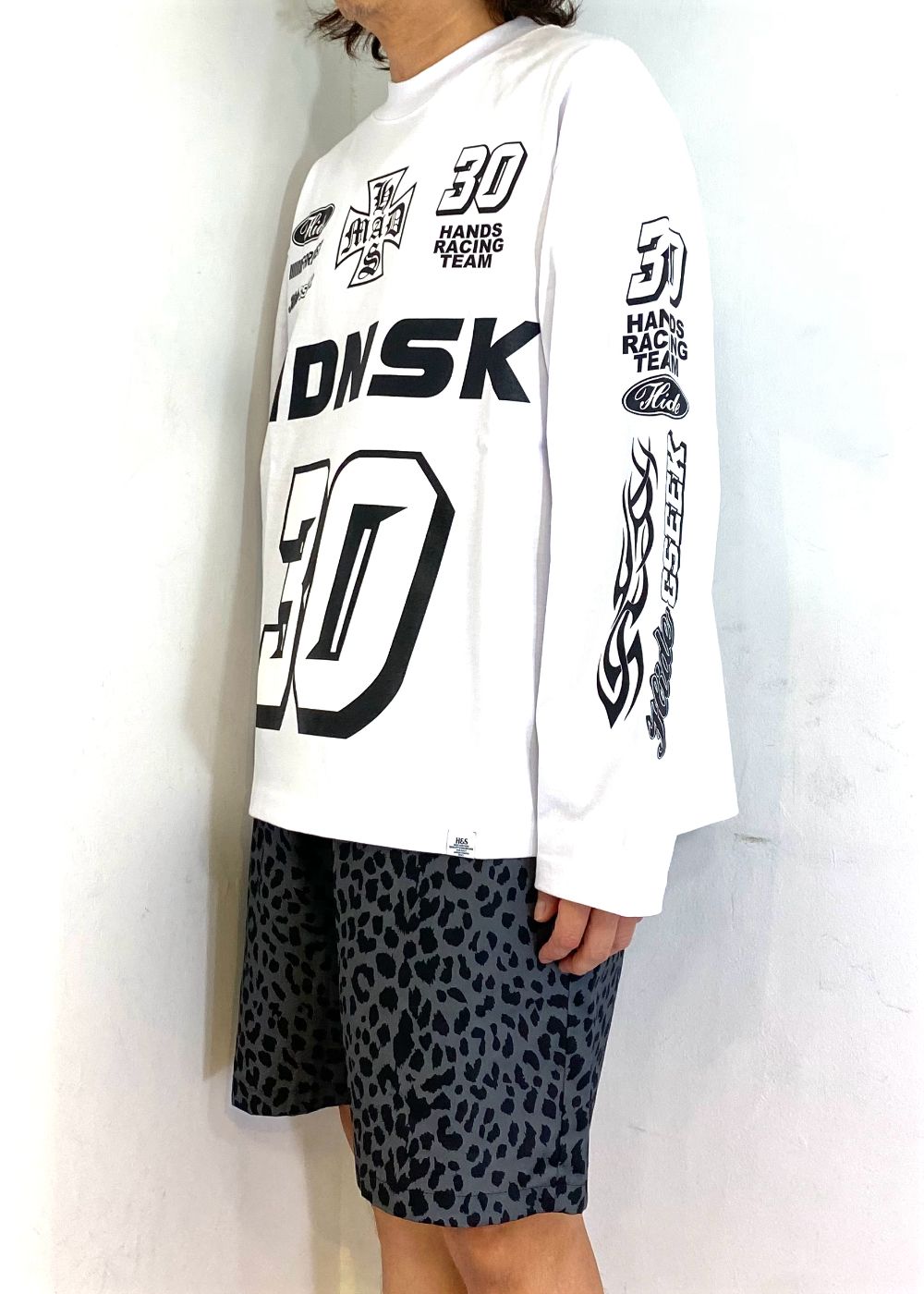 【ラスト1点】Racing L/S Tee (WHITE) / レーシング プリント ロングスリーブ Tシャツ