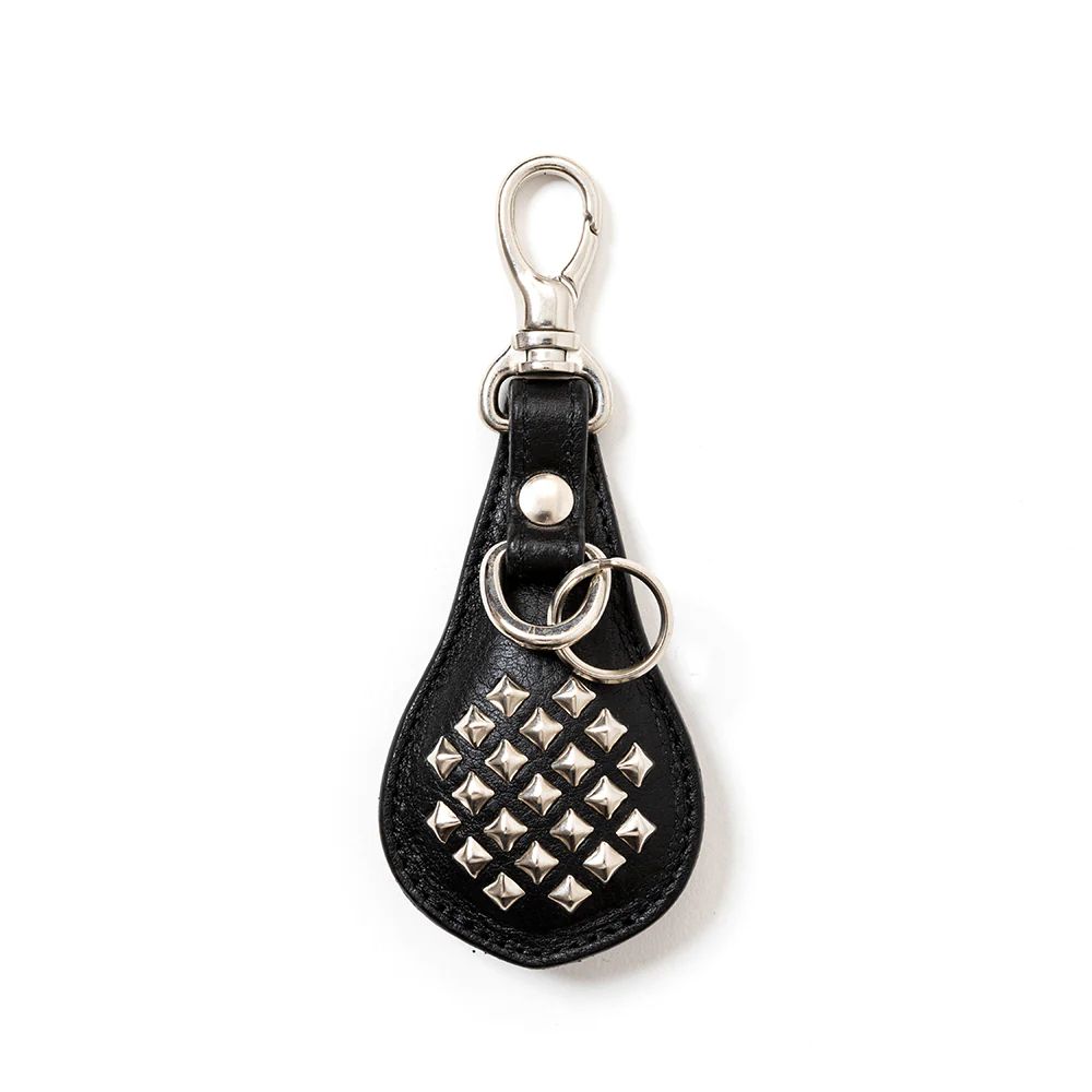 CALEE - STUDS LEATHER ASSORT KEY RING <TYPE 2 > (BLACK C