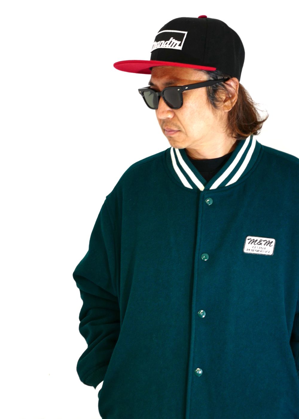 SNAPBACK BB CAP (BLACK×RED) / ロゴワッペンベースボールキャップ