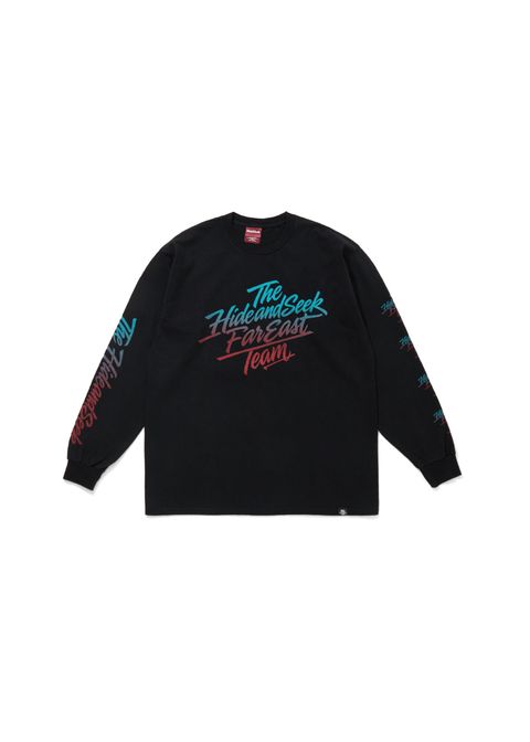 Gradation L/S Tee (BLACK) / プリント ロングスリーブ Tシャツ
