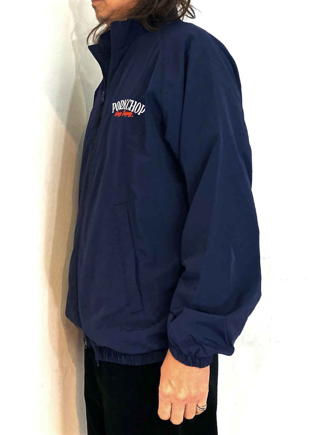 【ラスト1点】PORK BACK NYLON JKT (NAVY) / ポークバック ナイロン トラック ジャケット