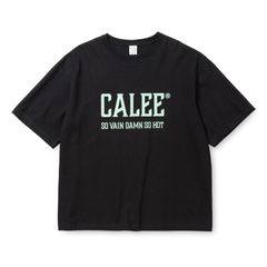 VINTAGE TYPE CALEE NATIONAL LOGO S/S TEE (BLACK) / オリジナル ドロップショルダー ロゴプリント Tシャツ