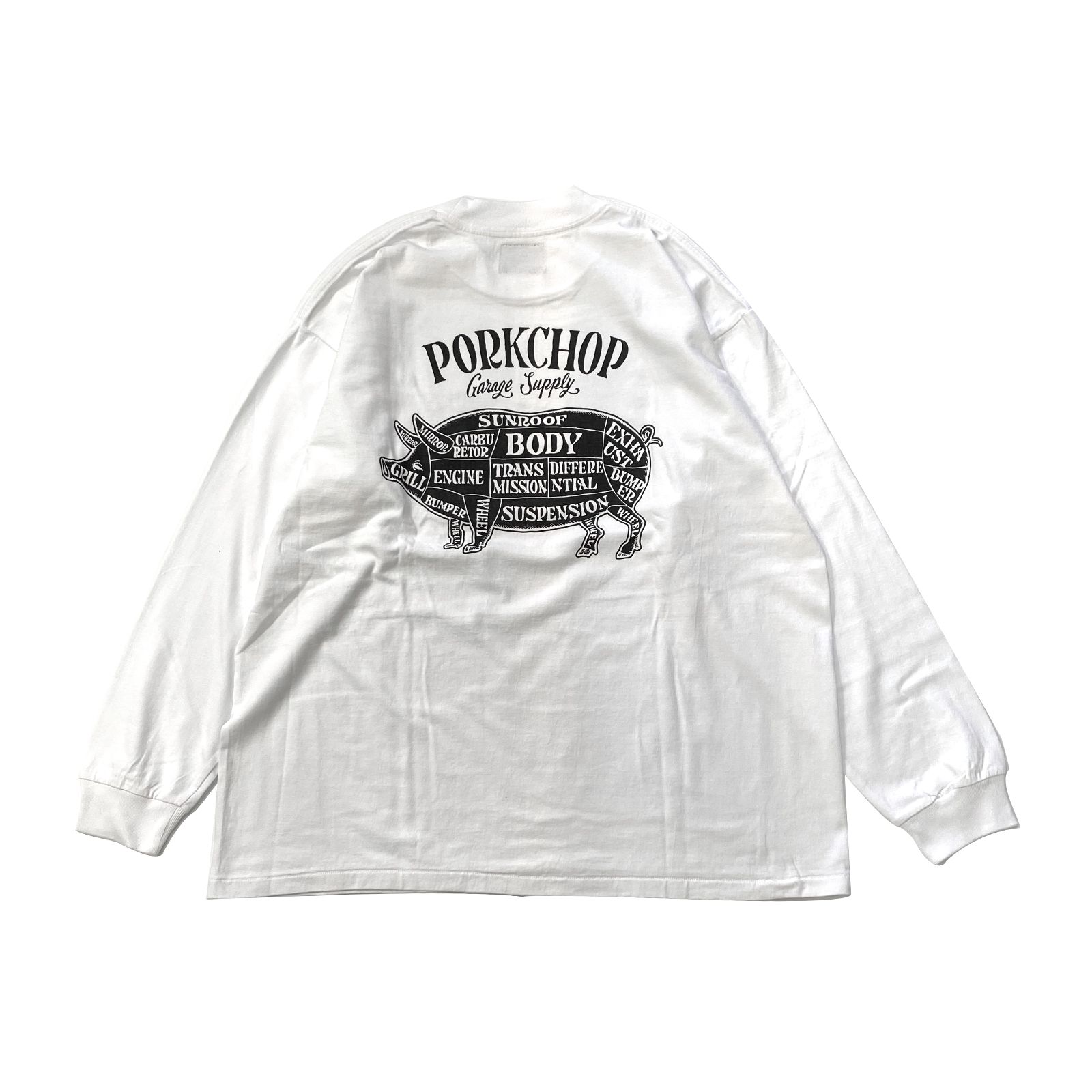 PORKCHOP - PORK BACK L/S TEE (BLACK) / ポークバック L/S Tシャツ