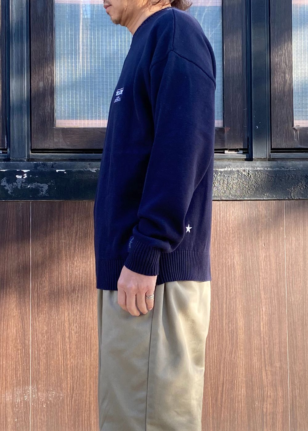 【ラスト1点】COTTON KNIT SWEATER (NAVY) / コットン ニット セーター