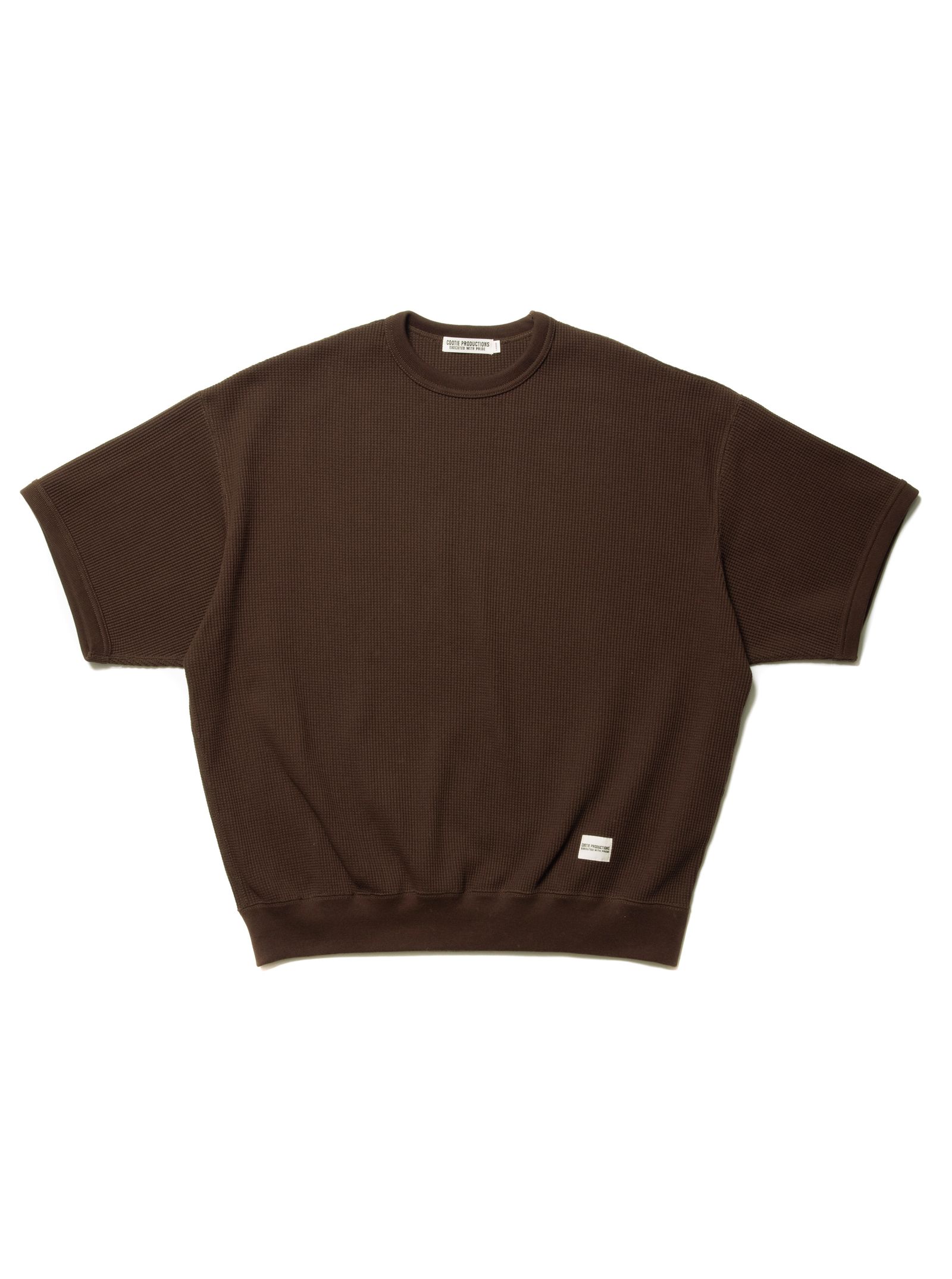 COOTIE PRODUCTIONS - Suvin Waffle S/S Crew (BROWN) / ワッフル