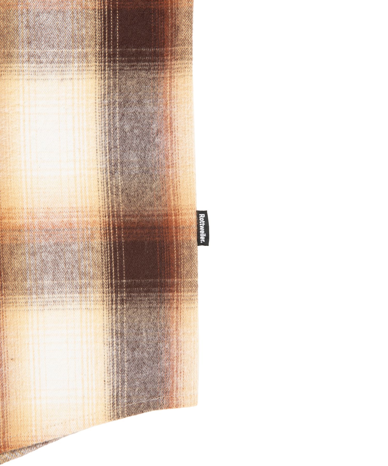R9 OMBRE CHECK SHIRT (BROWN) / オンブレチェック オープン カラー シャツ