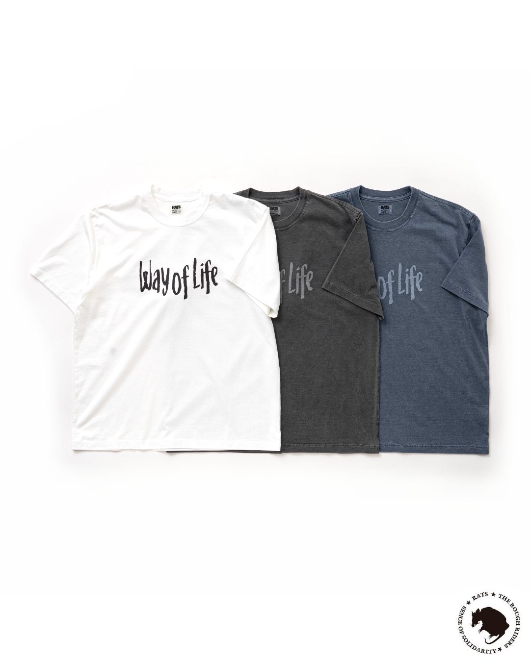 WAY OF LIFE TEE (WHITE) / スローガン プリント Tシャツ