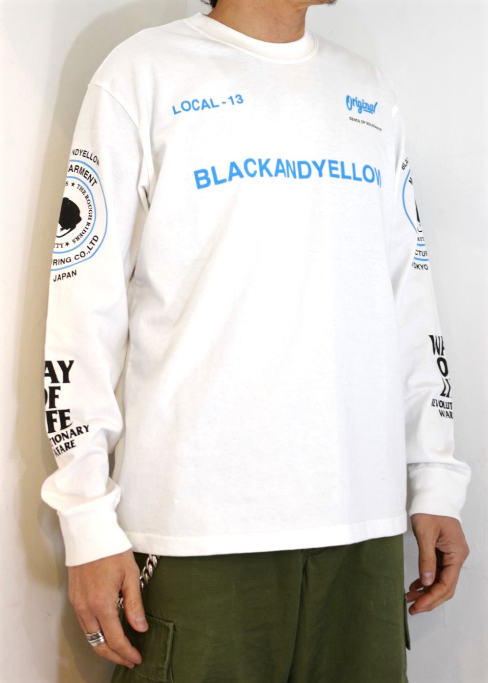 RATS - TWO WHEEL L/S TEE (WHITE×BLUE) / 2ウィール ロング T 