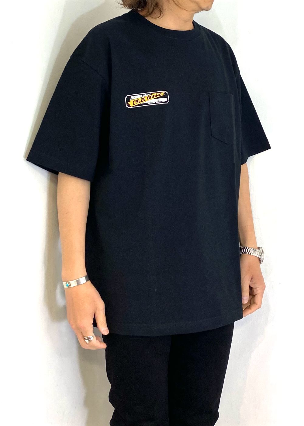 VINTAGE TYPE THUNDER CRAFT POCKET TEE (BLACK) / ヴィンテージ タイプ プリント ポケット Tシャツ