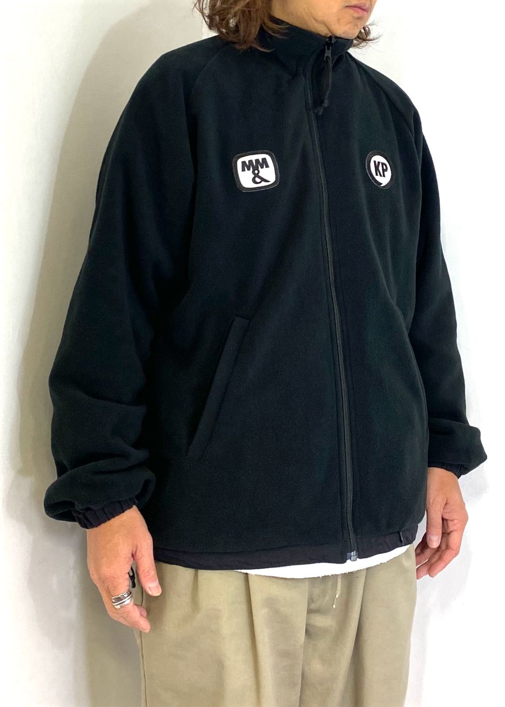 Reversible Stand Collar Jacket (BLACK) / ナイロン&フリース リバーシブル トラック ジャケット