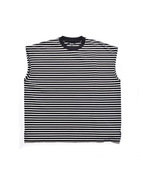 Big Nosleeve Border T-SH (BLT) / ビッグシルエット ノースリーブ ボーダー Tシャツ