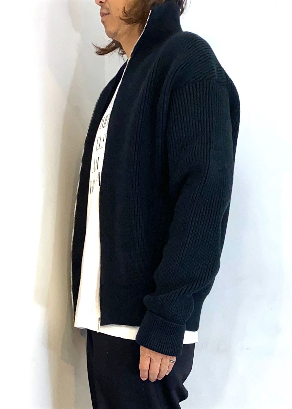 Heavyweight Trucker Knit Blouson (BLK) /  ドライバーズ ニットブルゾン