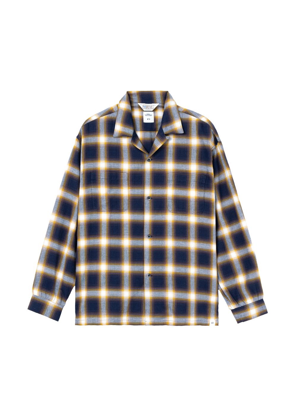 FIVE BROTHER Ex. L/S CHECK SHIRT "VIN" (YELLOW) / ファイブ ブラザー コラボ チェック シャ