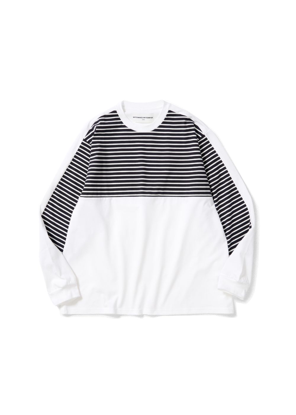 【ラスト1点】BORDER L/S TEE (WHITE) / 切り替え ボーダー カットソー