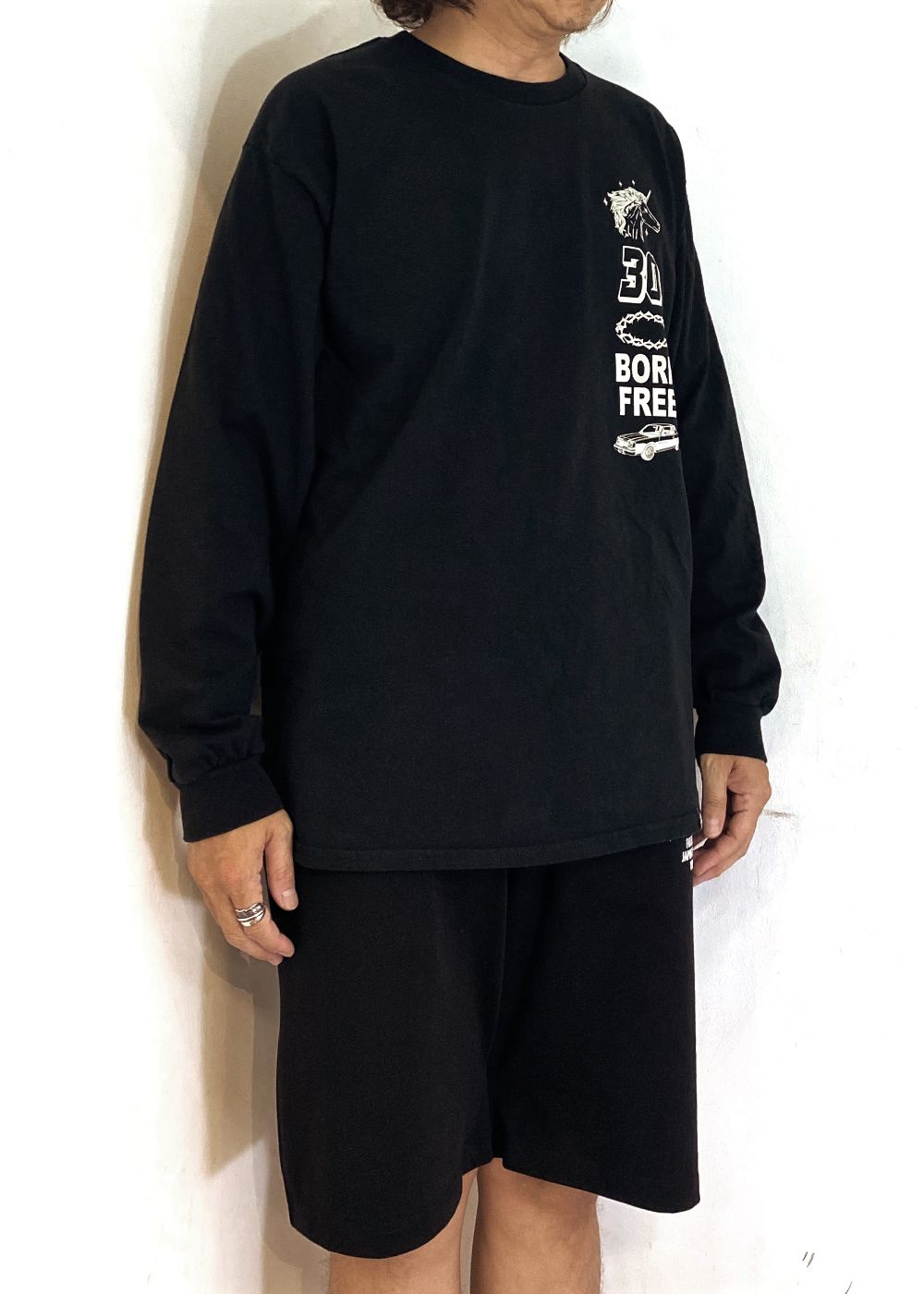 30 L/S Tee (BLACK) / プリント ロングスリーブ Tシャツ