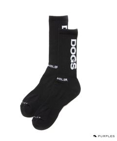 R9 PURPLE SOX (BLACK) / ×パープルズ コラボ ジャガードロゴ ソックス