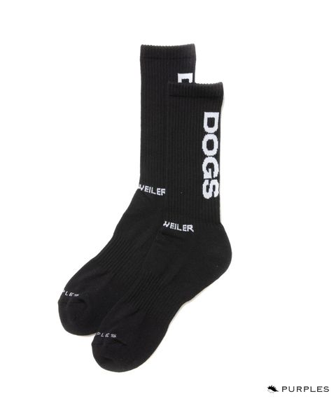 R9 PURPLE SOX (BLACK) / ×パープルズ コラボ ジャガードロゴ ソックス