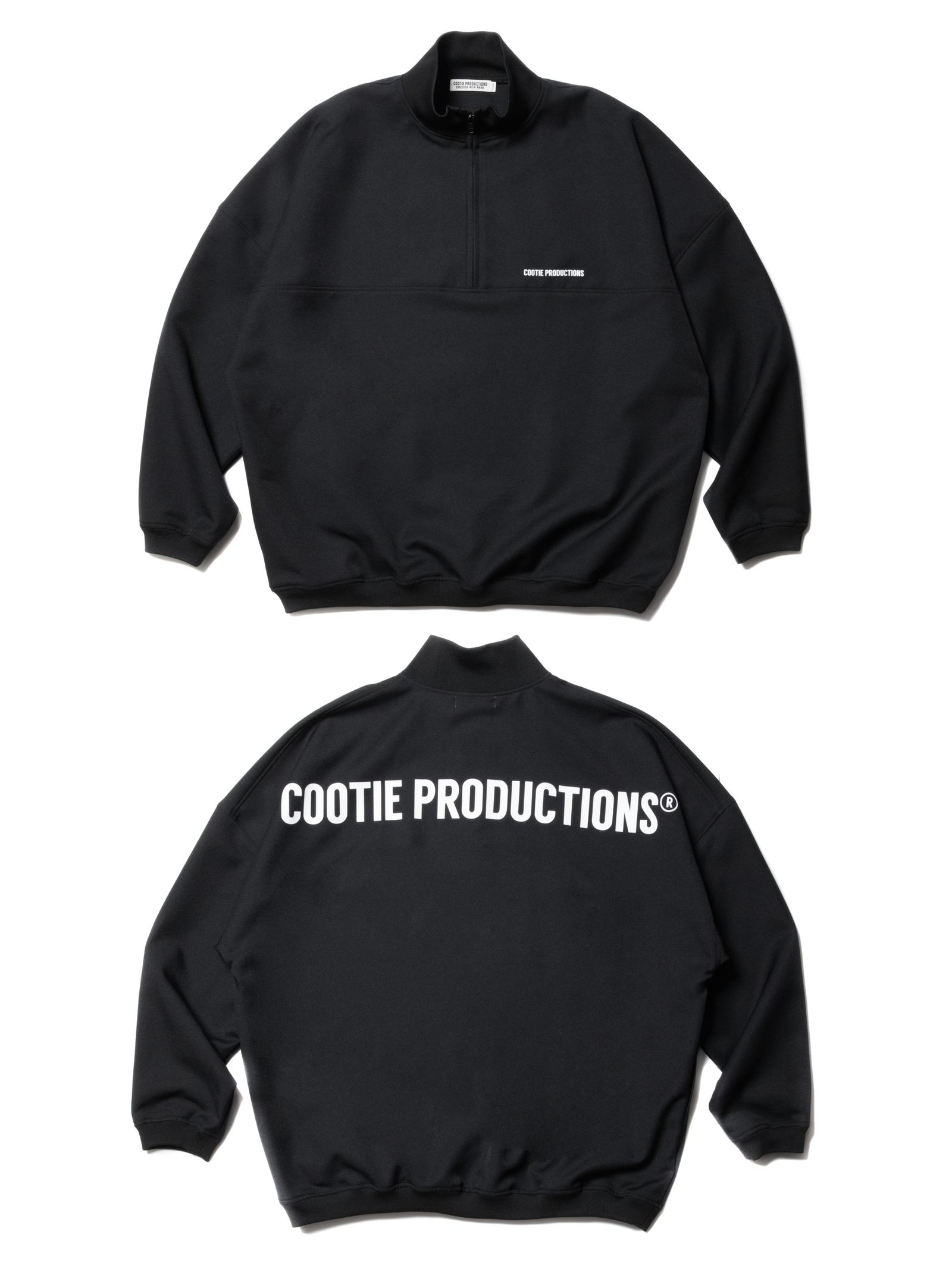 COOTIE PRODUCTIONS - Polyester Twill Half Zip L/S Tee (BLACK ...