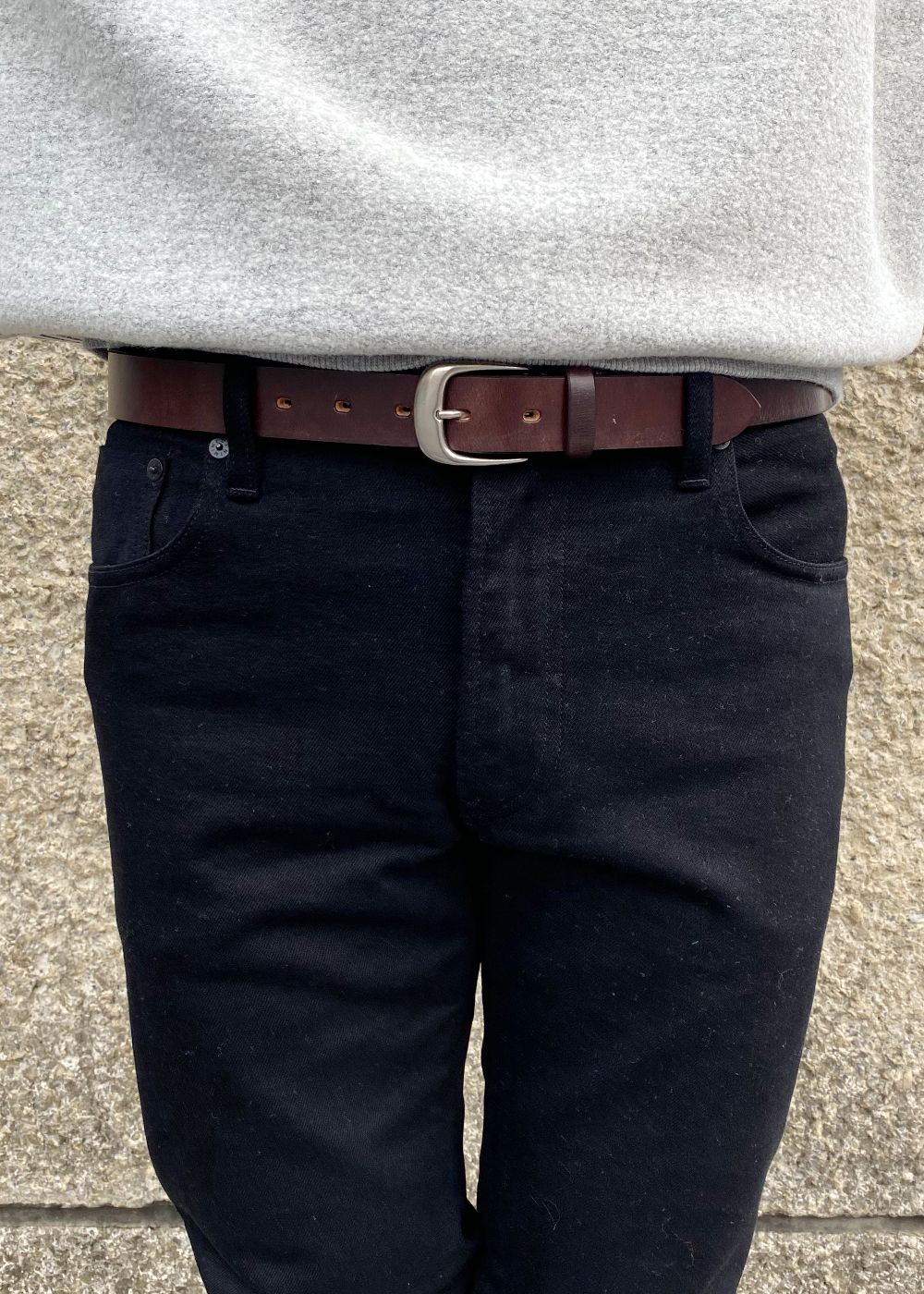 Bridle Leather Officer Belt (DBR)  / レザー オフィサー ベルト