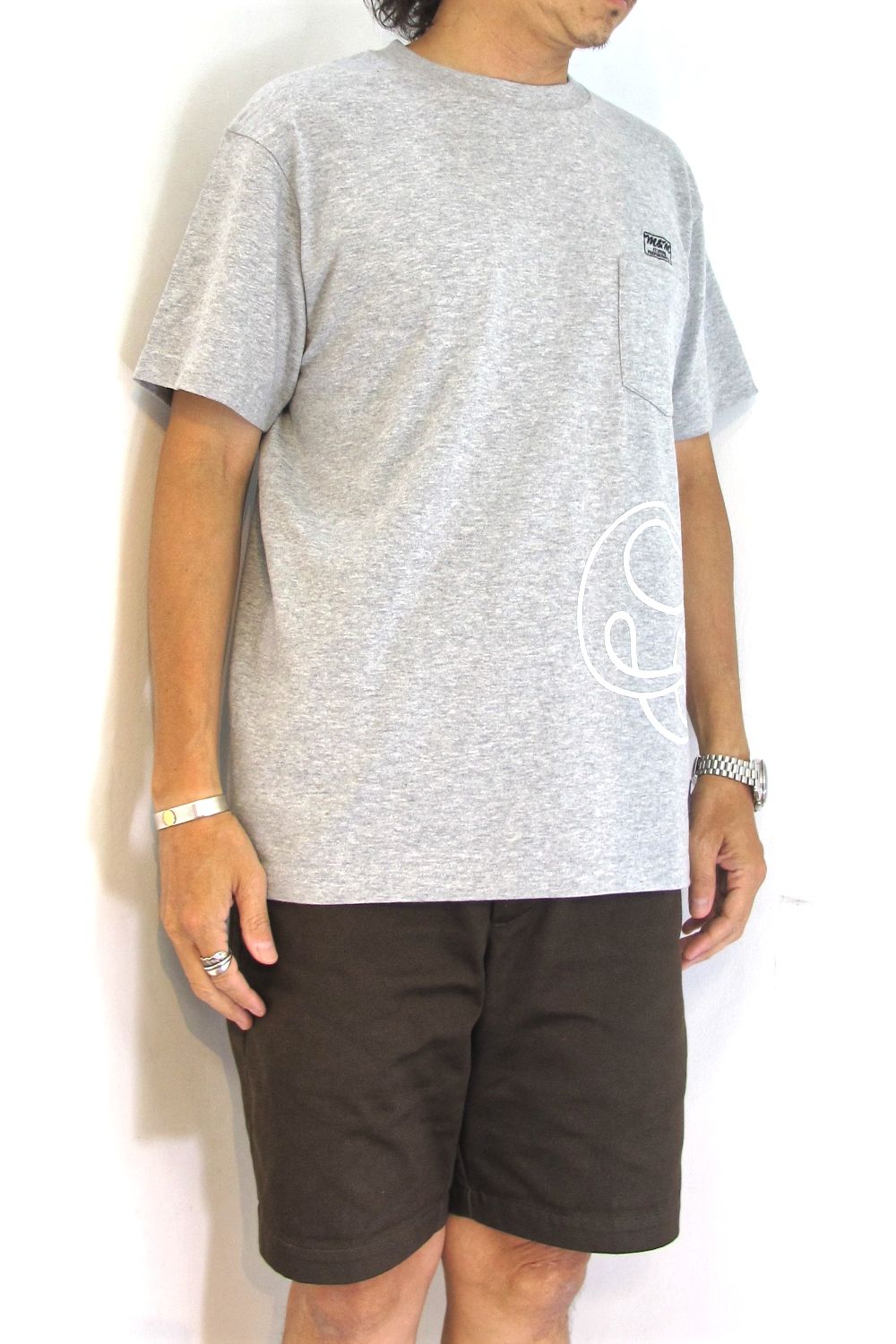 PRINT S/S TEE (GRAY) / アンライバルド コラボT
