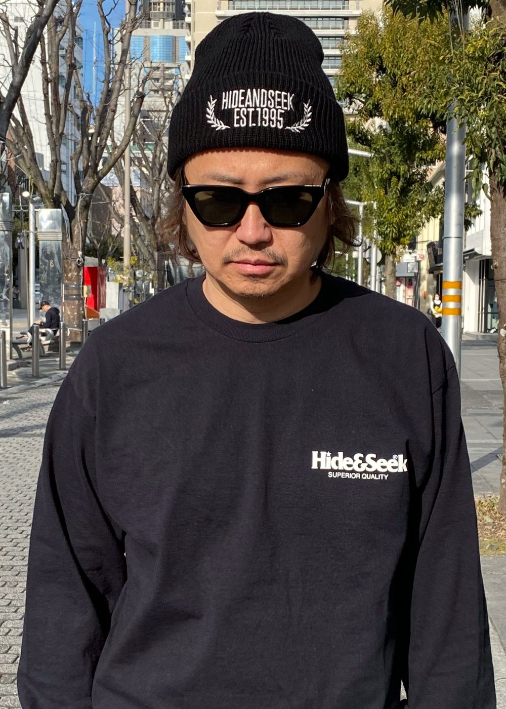 Laurel Knit CAP (BLACK) / ロゴ刺繍 ニットキャップ