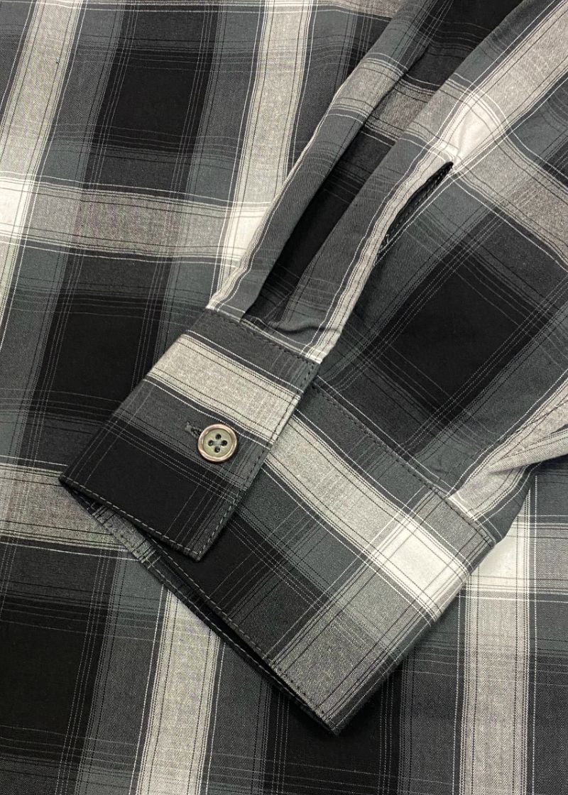 L/S CHECK SHIRT (BLACK×WHITE) / チェック L/S シャツ