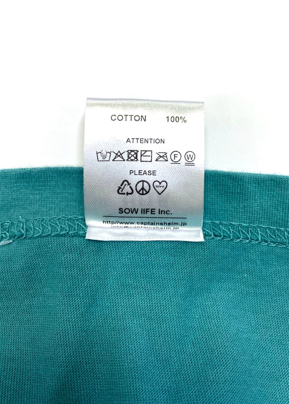 TRADEMARK LOGO LS TEE (GREEN) / ロゴ プリント ロンT