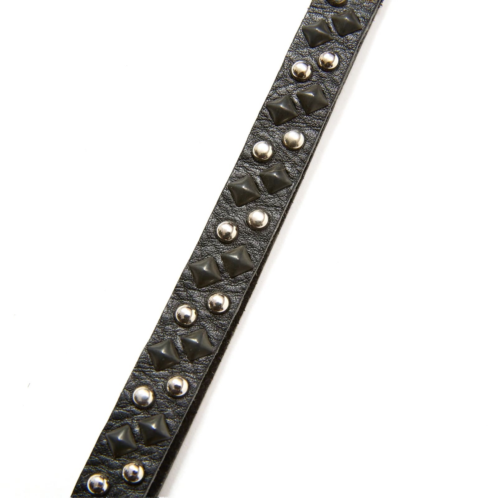 ROUND & PYRAMID STUDS LEATHER SHORT KEY RING (BLACK) / スタッズ レザー キーリング ショート バージョン