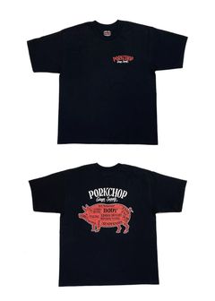 PORK BACK TEE (BLACK) / ポークバック ロゴ Tシャツ