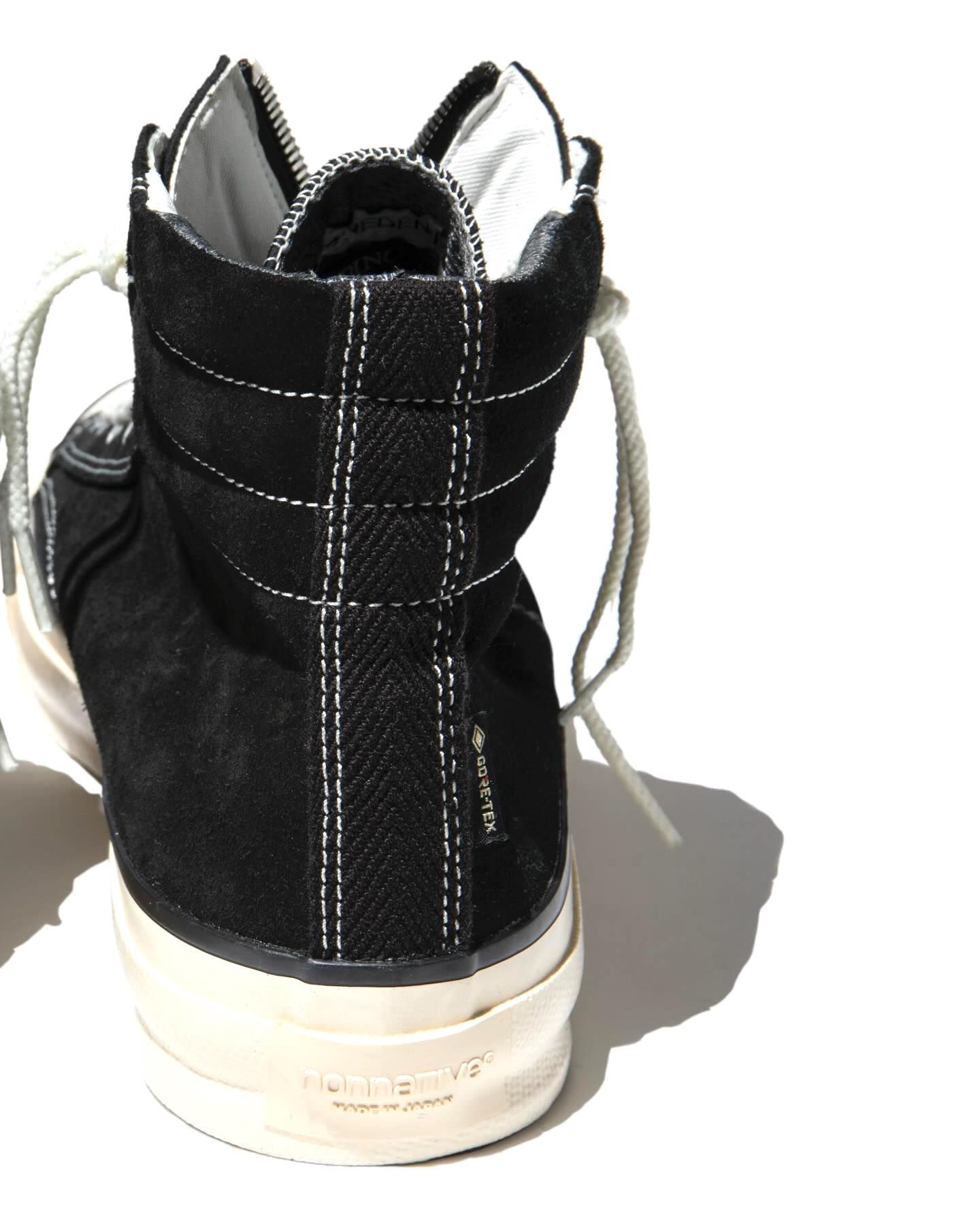 × nonnative DWELLER TRAINER 2 HI COW LEATHER WITH GORE-TEX by SPINGLE (BLACK×WHITE) / ノンネイティブ コラボスニーカー