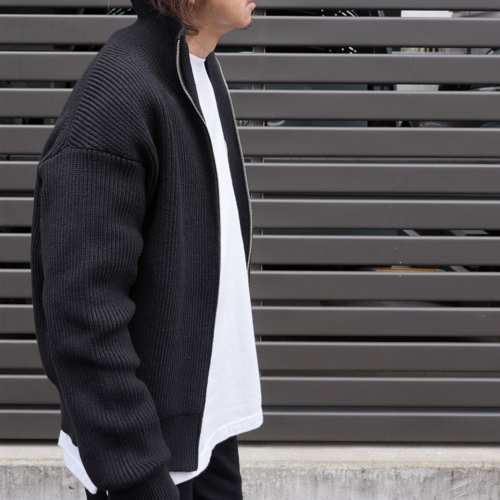 【ラスト1点】Heavyweight Trucker Knit Blouson (BLK) /  ドライバーズ ニットブルゾン