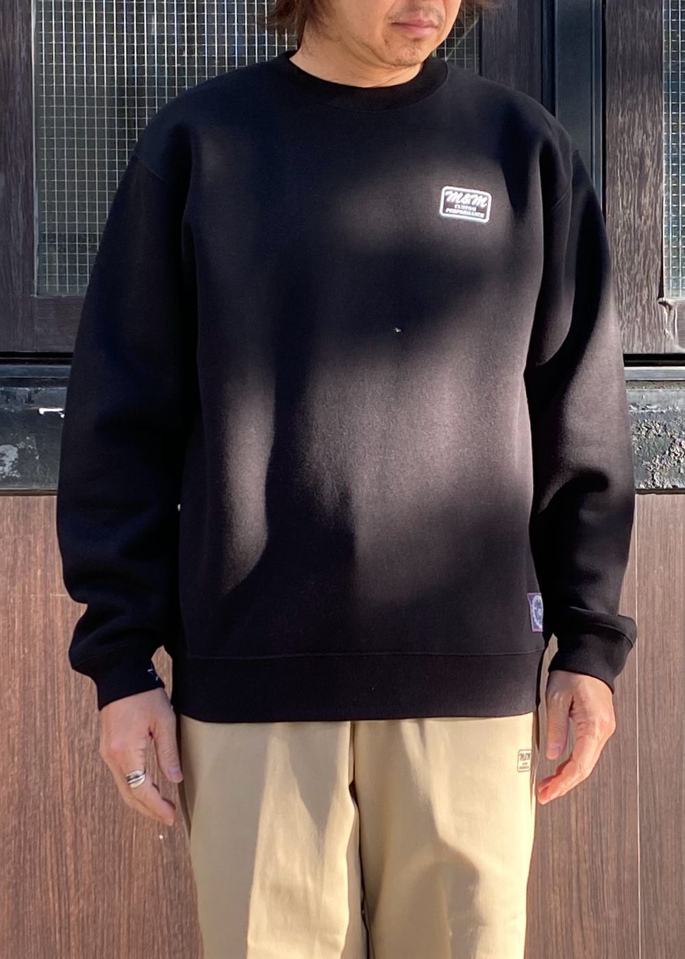 【ラスト1点】 Add Crewneck Sweat (BLACK) / プリント クルーネックスウェット