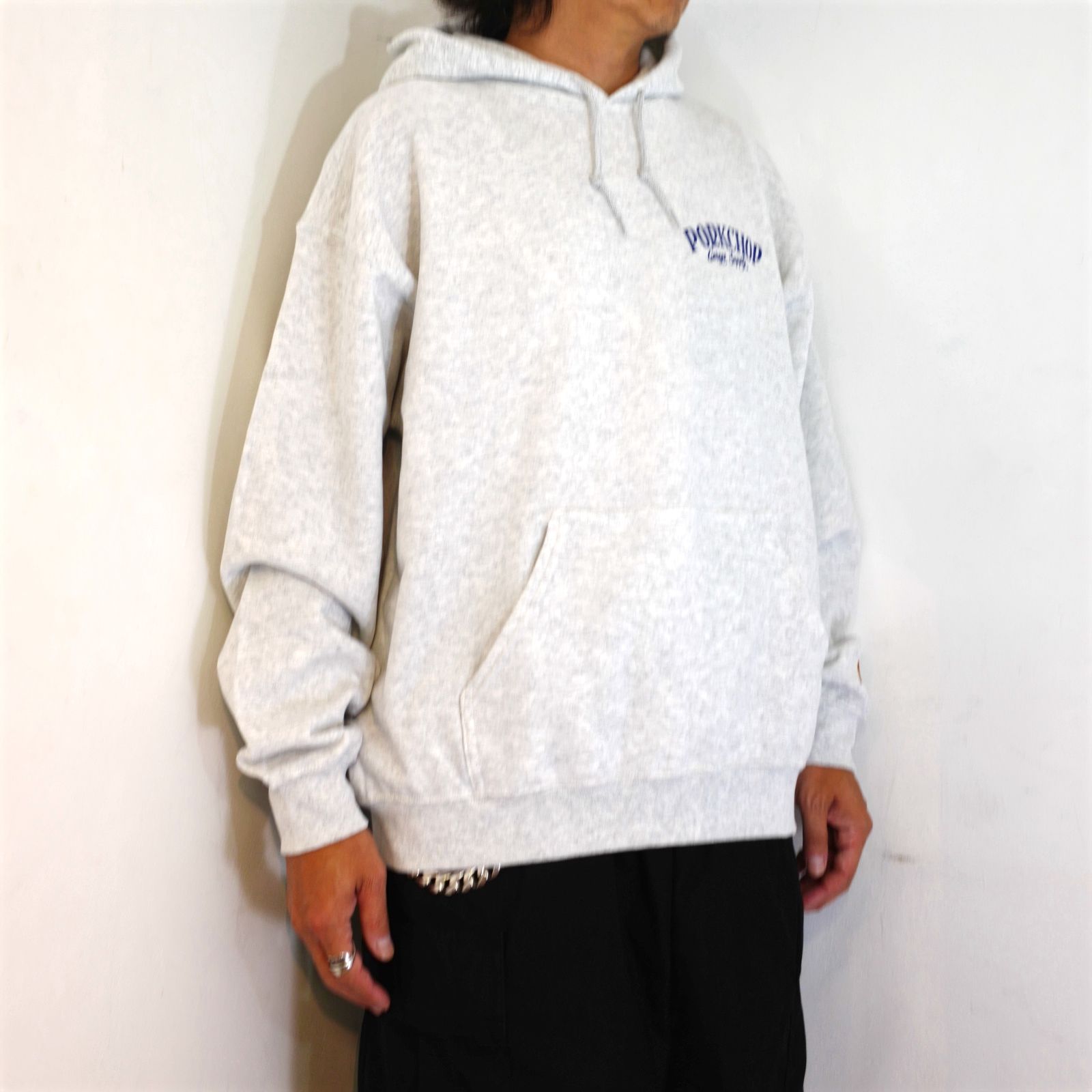 PORKCHOP GARAGE SUPPLY - 【ラスト1点】PORK BACK HOODIE (ASH) / ポークバック スウェットパーカー |  LOOPHOLE