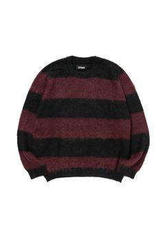 BORDER KNIT (RED) / ボーダー モヘア ニット