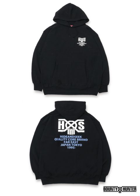 HS×BH HOODED SWEAT SHIRT (BLACK) / バウンティーハンター コラボ スウェット パーカー