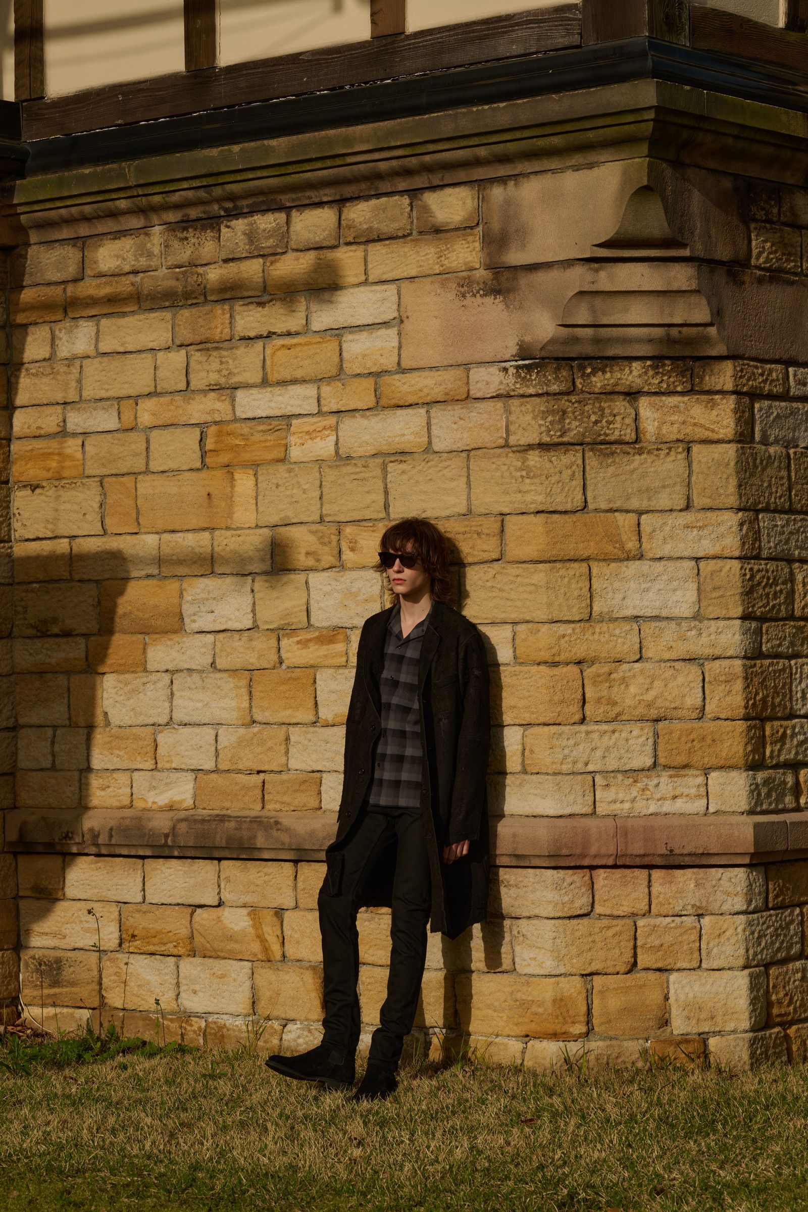 【ラスト1点】C.R Flow Ombre Check Open Collar L/S SH  (BLT) / オンブレチェック オープンカラーシャツ
