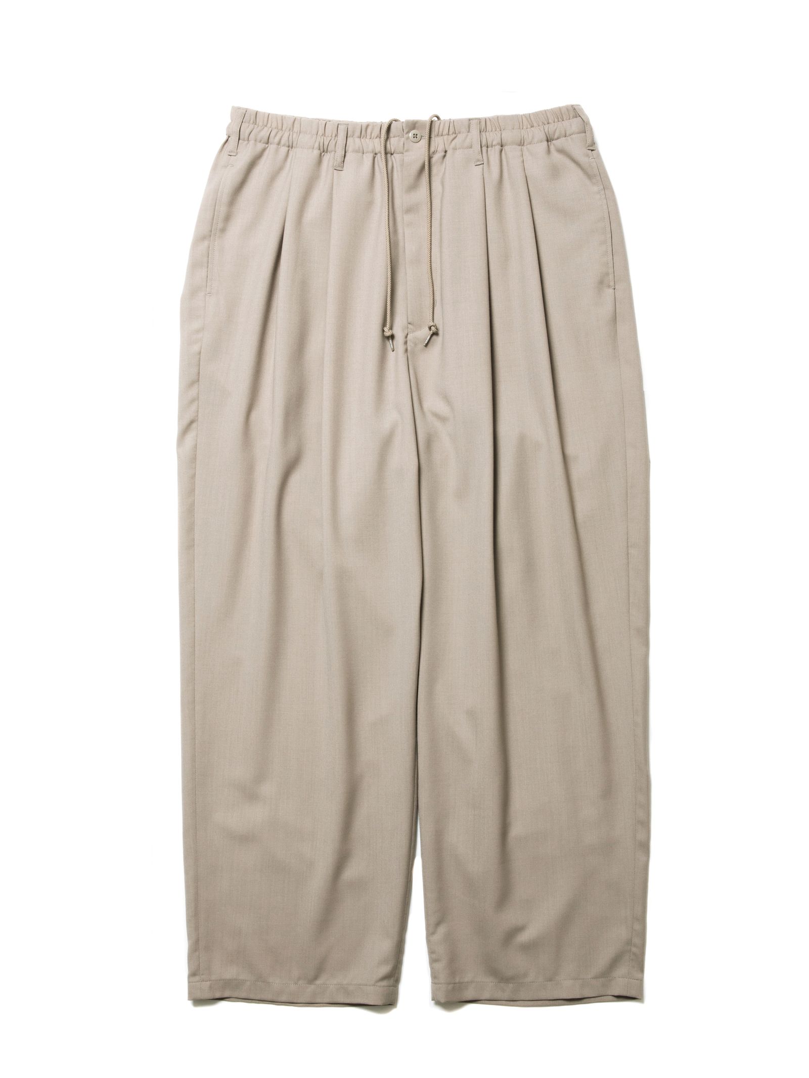 COOTIE PRODUCTIONS - T/W 2 Tuck Easy Pants (TAUPE) / ポリウール イージースラックス /  セットアップ可能 | LOOPHOLE