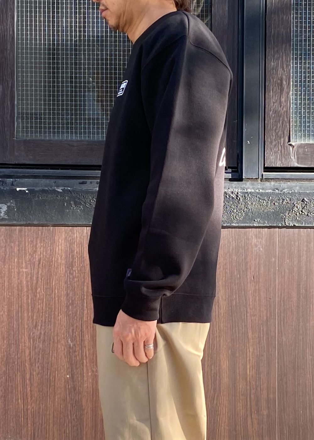 【ラスト1点】 Add Crewneck Sweat (BLACK) / プリント クルーネックスウェット