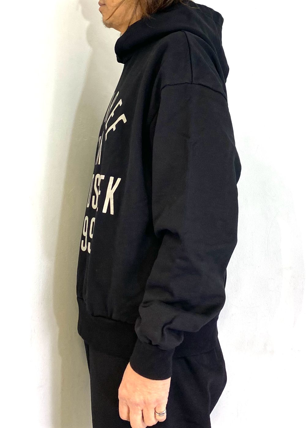 College Hooded Sweat Shirt (BLACK) / オリジナル セットアップスウェット パーカー / セットアップ可能
