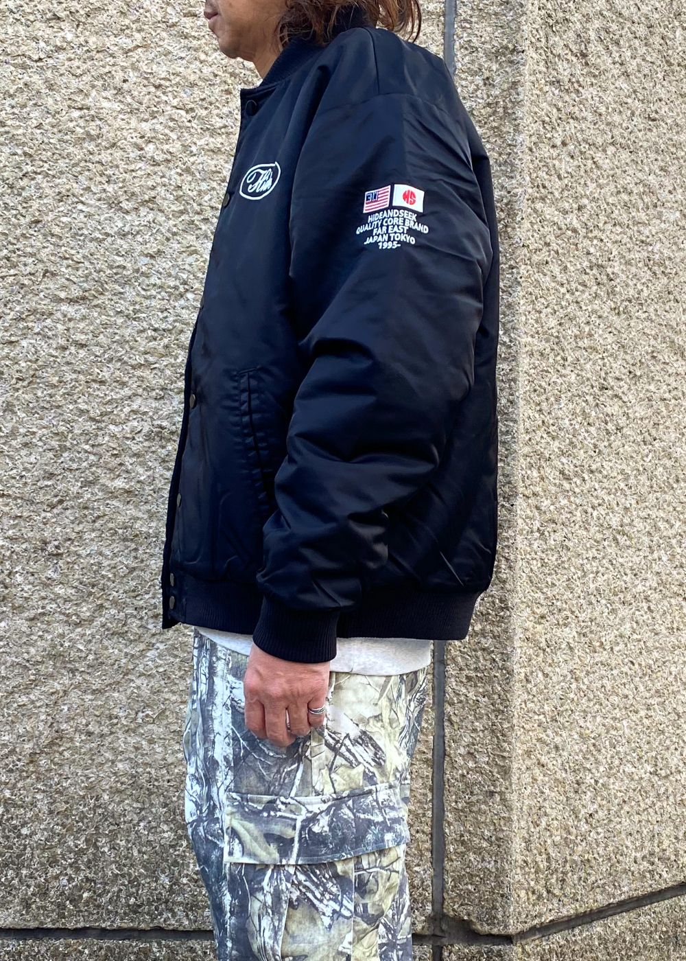 Stadium Jacket (BLACK) / オリジナル ナイロン スタジャン