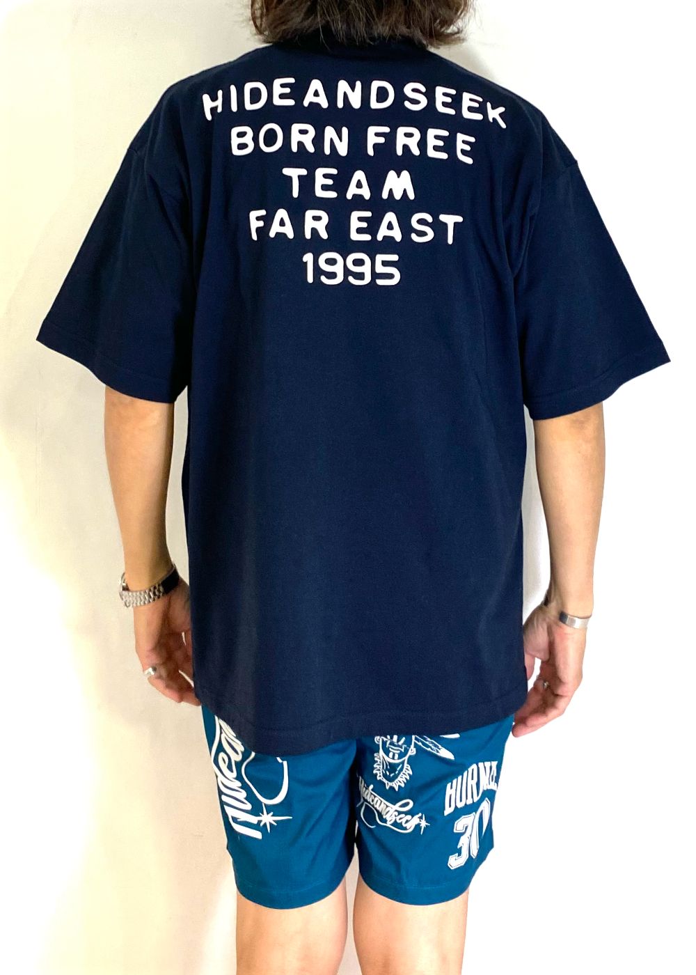 Typewriter S/S Tee (BigSilhouette) (NAVY) / ヘビーオンス ワイド Tシャツ
