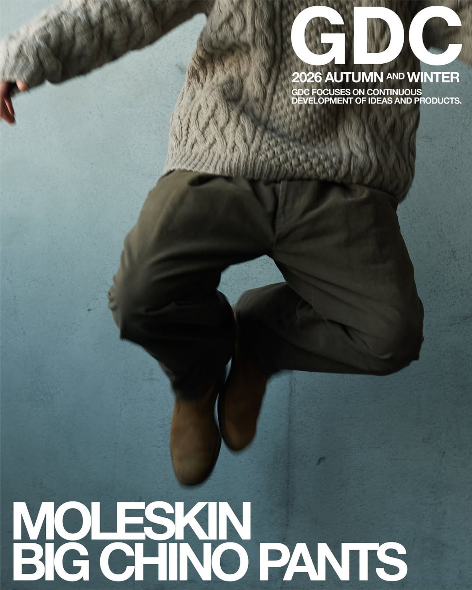 Moleskin Big Chino Pants (BROWN) / モールスキン ビッグ チノパンツ