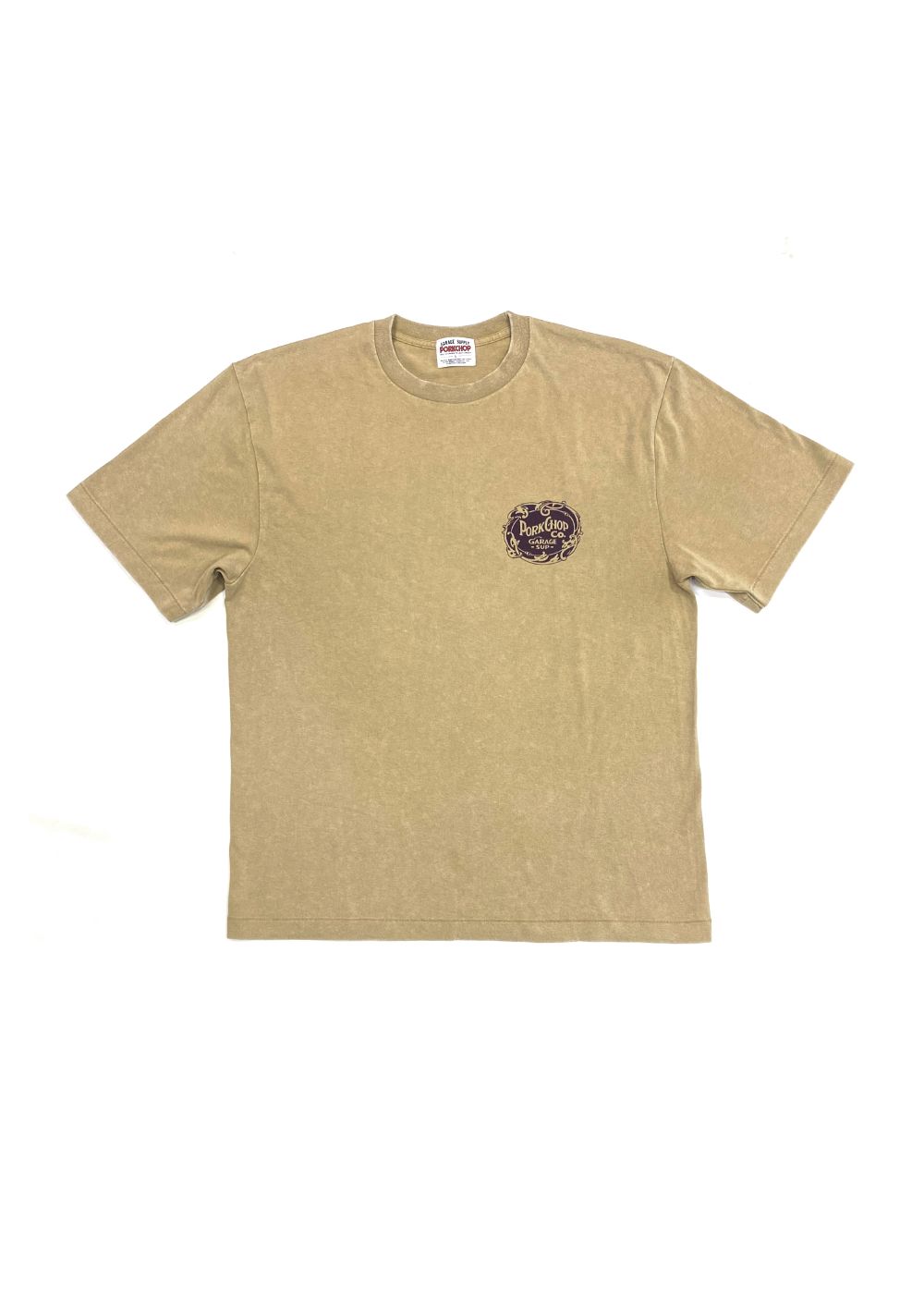F LEAF LOGO TEE (FADE BEIGE) / リーフ ロゴ Tシャツ