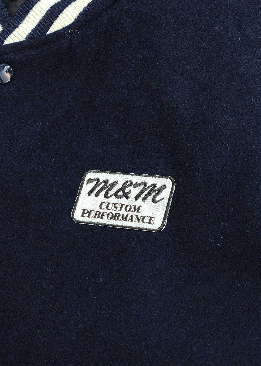 M&M CUSTOM PERFORMANCE - HEAVY MELTON STADIUM JACKET (NAVY 