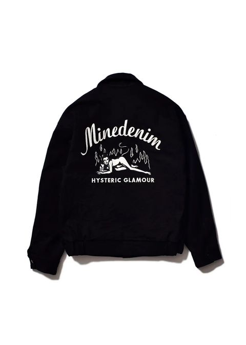 × HYSTERIC GLAMOUR F.Black Denim JKT (BLACK) / ×ヒステリックグラマー コラボデニムスタジャン
